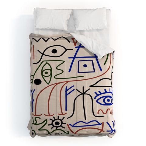 Little Dean Abstract line art 001 Comforter