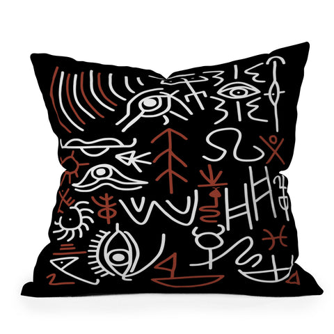 Little Dean Abstract line art 004 Throw Pillow