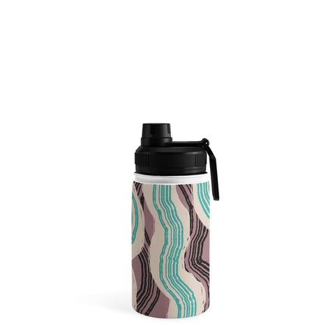 Little Dean Muted pink and green stripe Water Bottle
