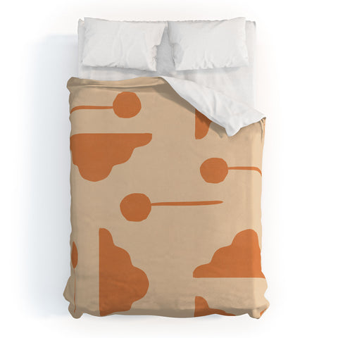 Lola Terracota Clouds and lollipops earth tones Duvet Cover