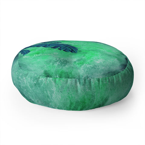 Madart Inc. Tropical Splash Aqua Floor Pillow Round