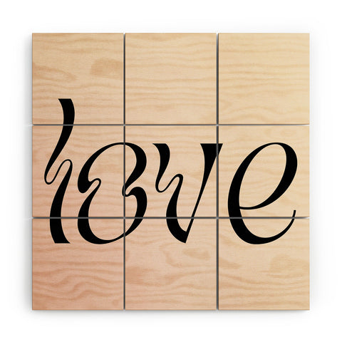 Mambo Art Studio love word Wood Wall Mural