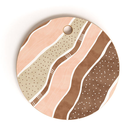 Marta Barragan Camarasa Abstract dune strokes I Cutting Board Round