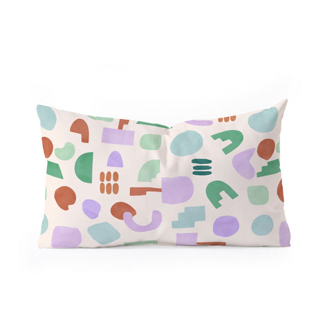 Marta Barragan Camarasa Abstract pastel shapes 88 Oblong Throw Pillow