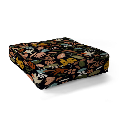 Marta Barragan Camarasa Abstract shapes of dark modern Floor Pillow Square