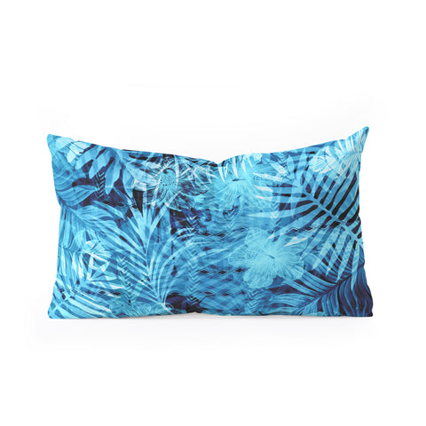 Marta Barragan Camarasa Blue tropical jungle Oblong Throw Pillow