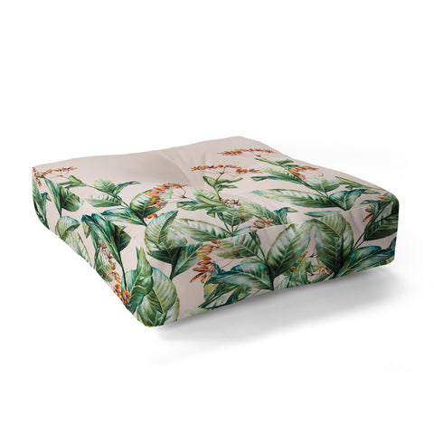 Marta Barragan Camarasa Botanical pink Floor Pillow Square