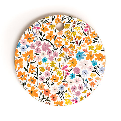 Marta Barragan Camarasa Flowery Meadow Colors Cutting Board Round
