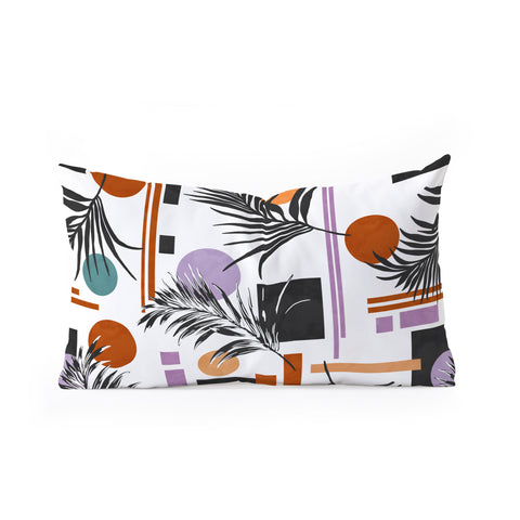 Marta Barragan Camarasa Geometric shapes and palm Oblong Throw Pillow