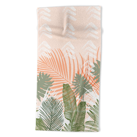 Marta Barragan Camarasa Jungle tropical plants pastel I Beach Towel