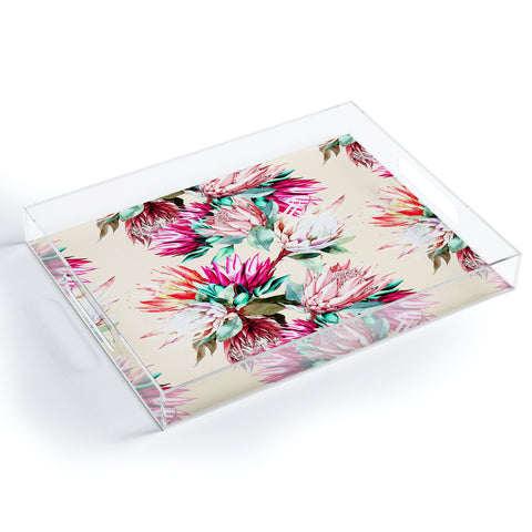 Marta Barragan Camarasa King proteas bloom 02 Acrylic Tray