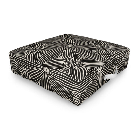 Marta Barragan Camarasa Lines BW mosaic II Outdoor Floor Cushion