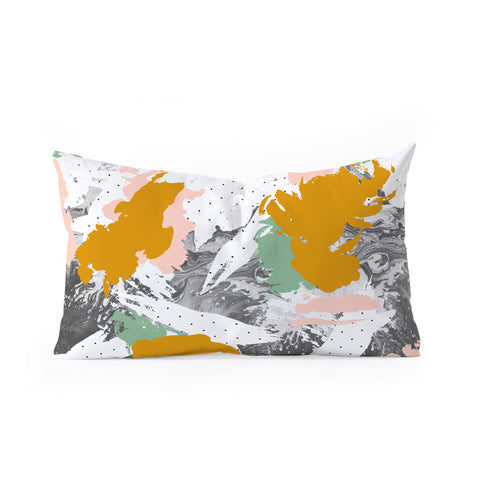 Marta Barragan Camarasa Marbled abstract in the colors Oblong Throw Pillow