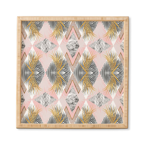 Marta Barragan Camarasa Marbled tropical geometric pattern 01 Framed Wall Art