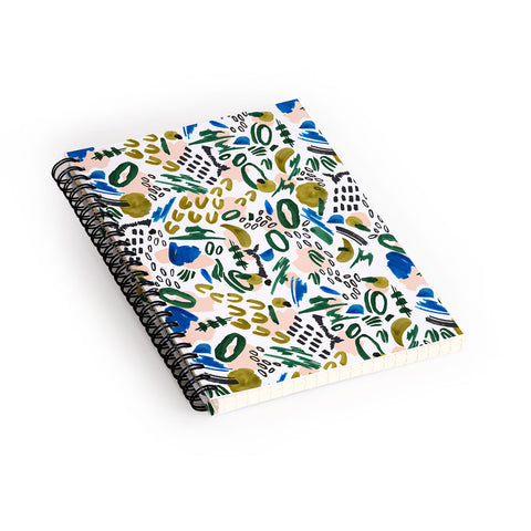 Marta Barragan Camarasa Mix abstract strokes Spiral Notebook