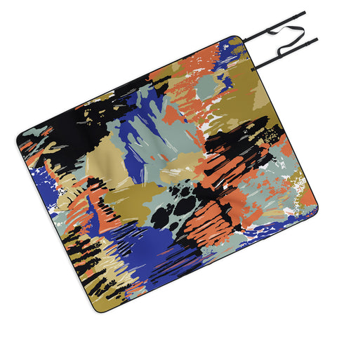 Marta Barragan Camarasa Paintbrush abstract colors 23 Picnic Blanket