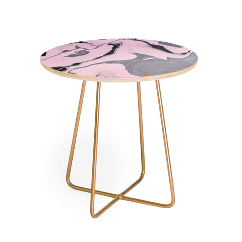 Marta Barragan Camarasa Pink and black marbling paper Round Side Table