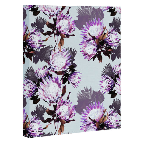 Marta Barragan Camarasa Purple protea floral pattern Art Canvas