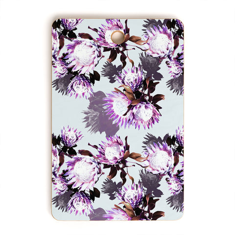 Marta Barragan Camarasa Purple protea floral pattern Cutting Board Rectangle