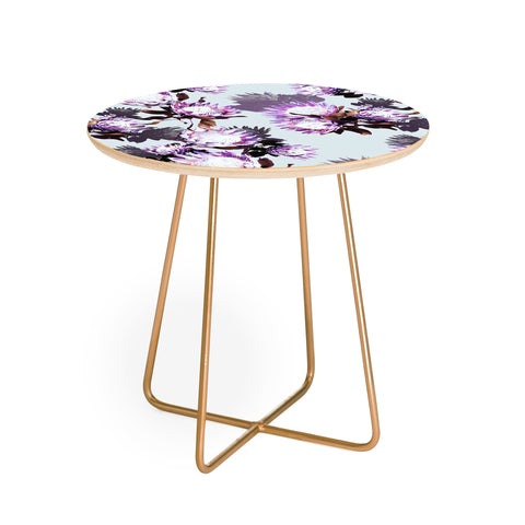 Marta Barragan Camarasa Purple protea floral pattern Round Side Table