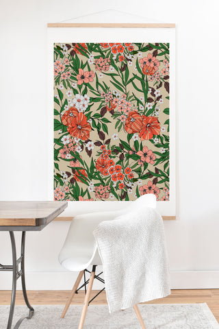 Marta Barragan Camarasa Retro flowery garden 01 Art Print And Hanger