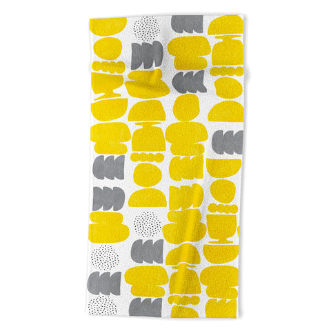Marta Barragan Camarasa Shapes mosaic modern 50 Beach Towel
