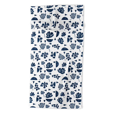 Marta Barragan Camarasa Simple Indigo Nature Shapes Beach Towel