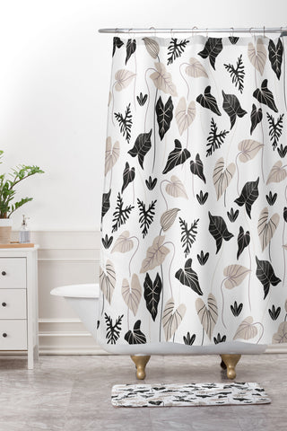 Marta Barragan Camarasa Simple modern nature BW Shower Curtain And Mat