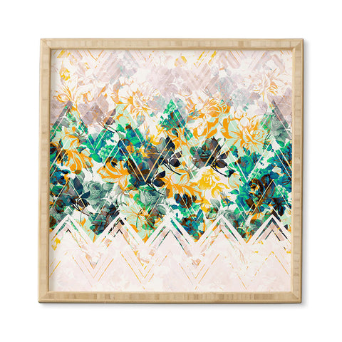 Marta Barragan Camarasa Spring Floral on a geometric background II Framed Wall Art