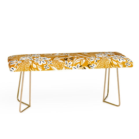 Marta Barragan Camarasa Tropical floral brush strokes Bench