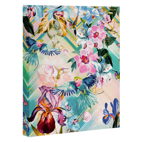 Marta Barragan Camarasa Tropical Flowery Fractal Art Canvas