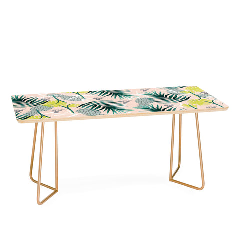 Marta Barragan Camarasa Tropical pattern leaf and pineapple Coffee Table