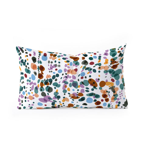 Marta Barragan Camarasa Waves dots colorful Oblong Throw Pillow