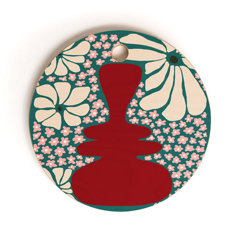 Miho Happy Retro flower vase 1 Cutting Board Round