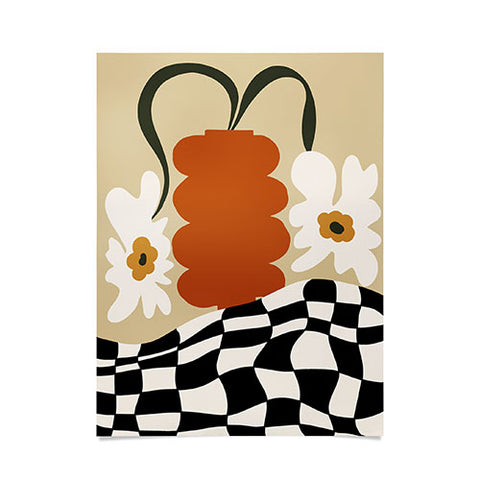 Miho Vintage matisse floral check Poster