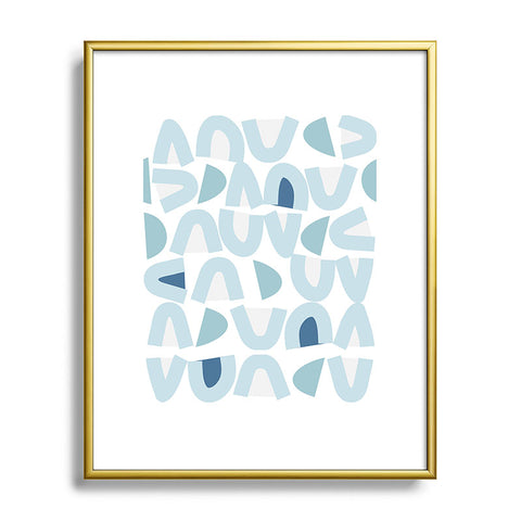 Mirimo Bowy Blue Pattern Metal Framed Art Print