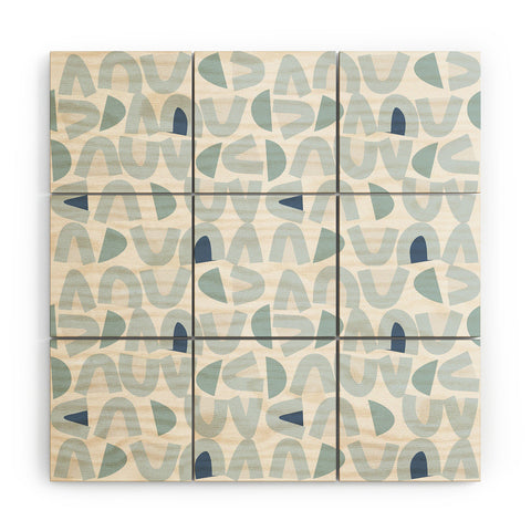 Mirimo Bowy Blue Pattern Wood Wall Mural