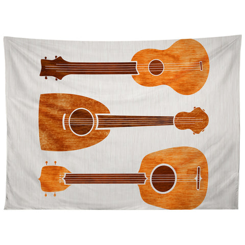 Modern Tropical Hawaiian Ukuleles Tapestry