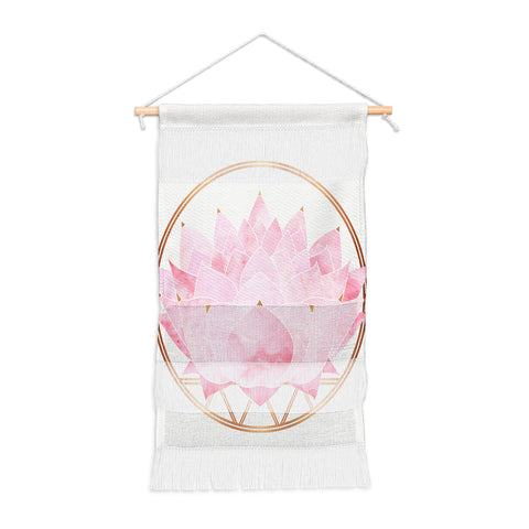 Modern Tropical Lotus Blossom Wall Hanging Portrait