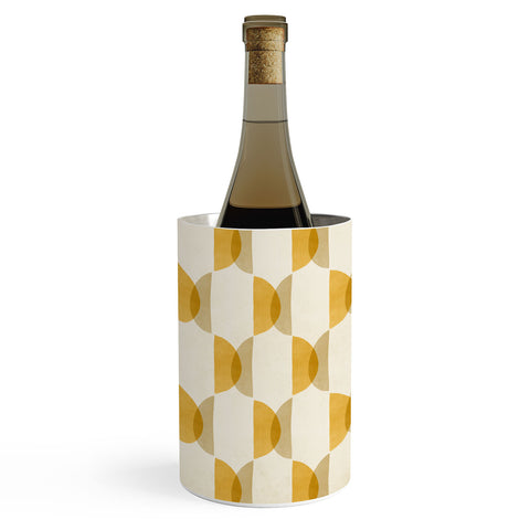 Modern Tropical Shape Study in Gold Geometric Wine Chiller