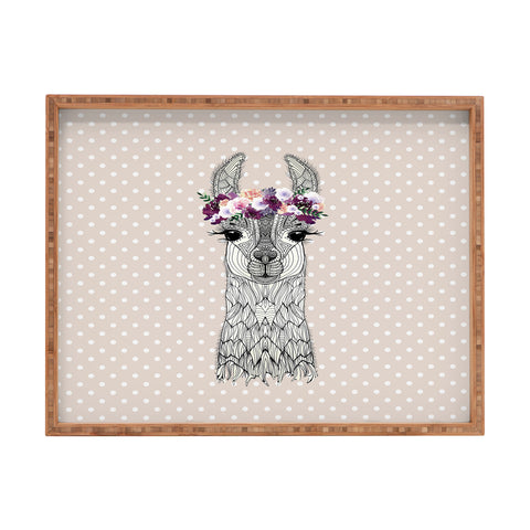 Monika Strigel 1P FLOWER GIRL ALPACA GREIGE Rectangular Tray