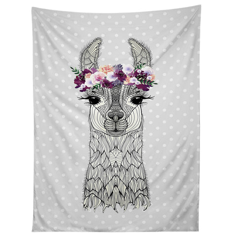 Monika Strigel 1P FLOWER GIRL ALPACA GREY Tapestry