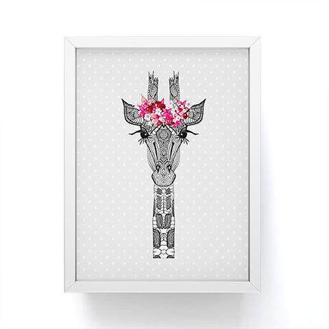 Monika Strigel 1P FLOWER GIRL GIRAFFE GREY Framed Mini Art Print