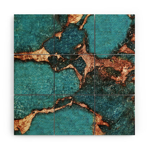 Monika Strigel 1P GEMSTONE GOLD AQUA Wood Wall Mural