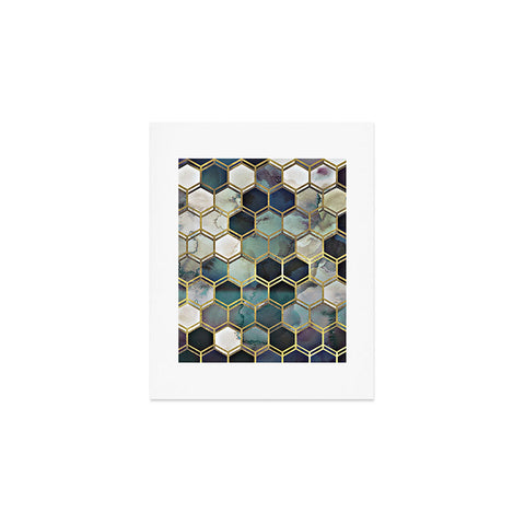 Monika Strigel 1P RUGGED MARBLE BLUE GREEN Art Print