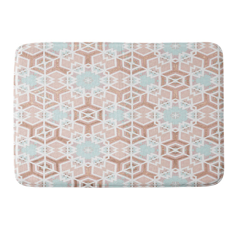 Monika Strigel FESTIVE GEO SNOWFLAKE ROSEGOLD PASTEL Memory Foam Bath Mat