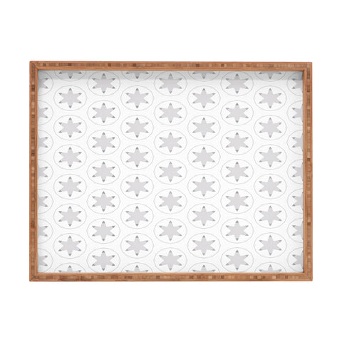 Monika Strigel FESTIVE STAMPED STARS PALE GREY Rectangular Tray