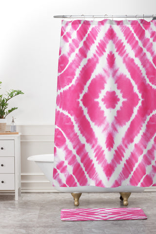 Monika Strigel WAKE UP CALL HOTPINK Shower Curtain And Mat