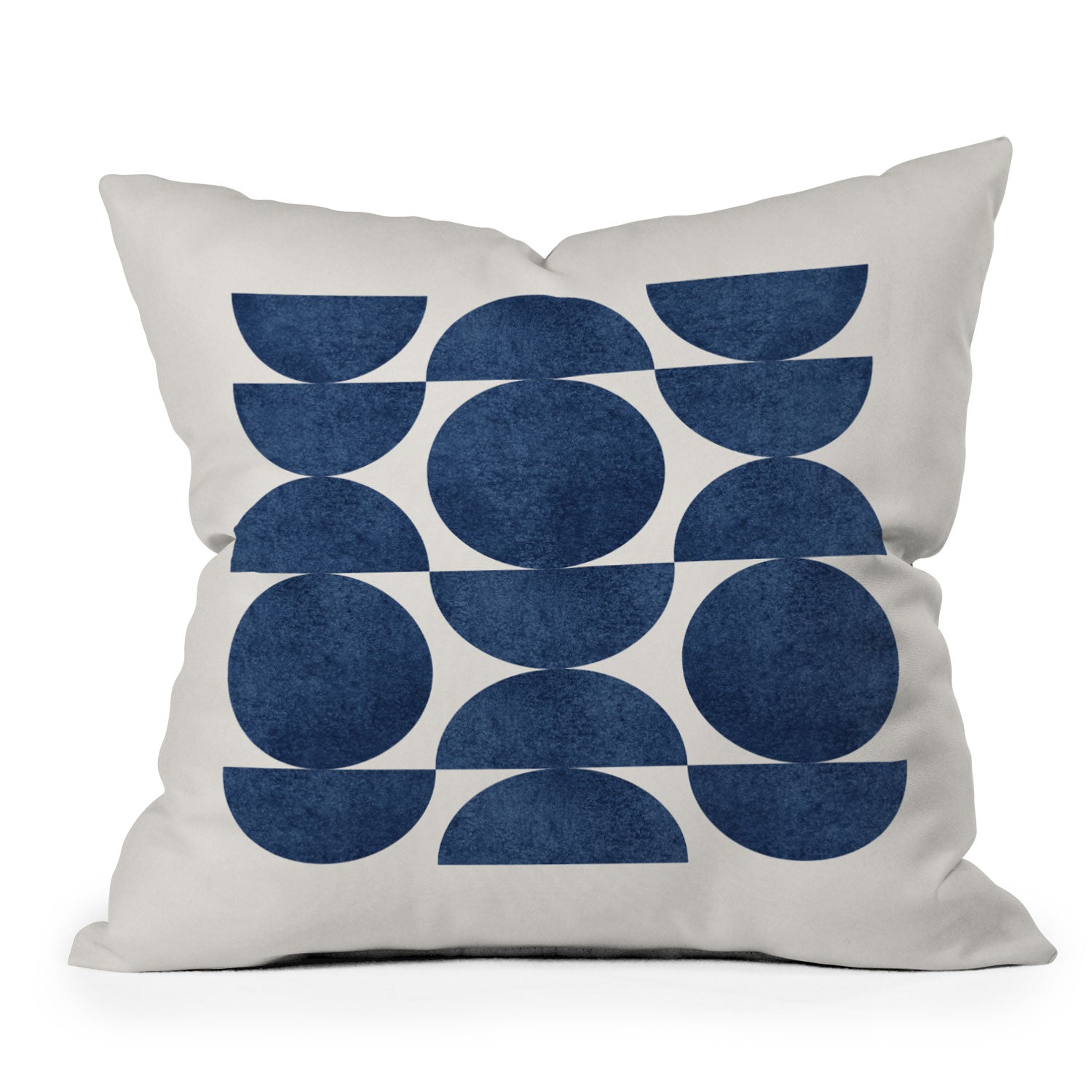 Blue Navy Retro Scandinavian Mid Century Throw Pillow Moonlightprint
