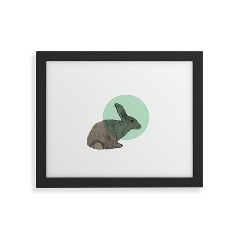Morgan Kendall aqua rabbit Framed Art Print